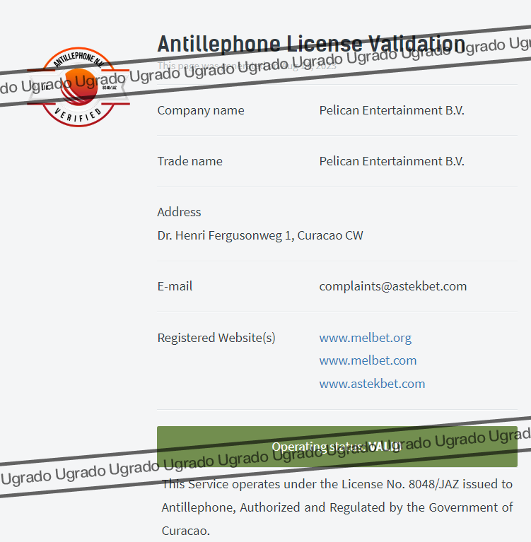 melbet license