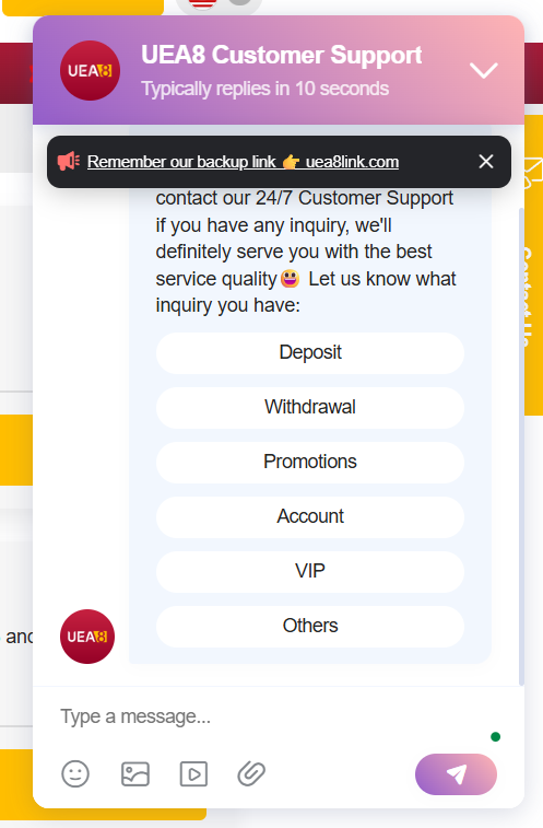 uea8 csutomer support