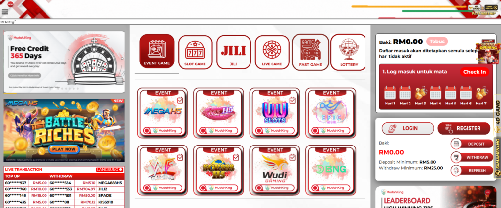 mudahking homepage