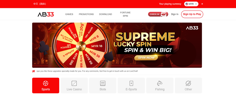 ab33 casino homepage