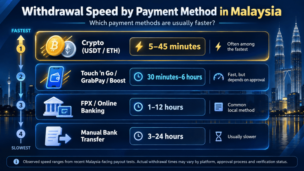 Fast withdrawal casino payment methods in Malaysia