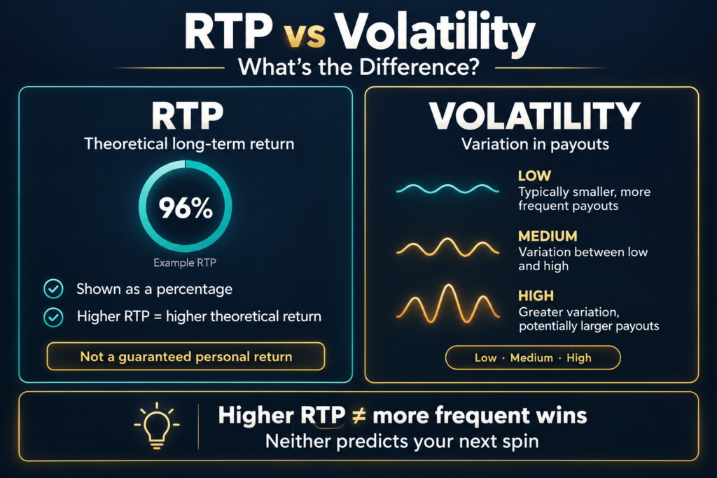 RTP vs volatility in online slots explained