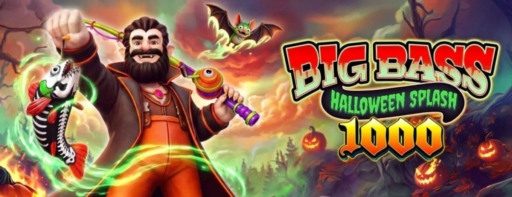 Big Bass Halloween Splash 1000 slot official artwork with the fanged fisherman