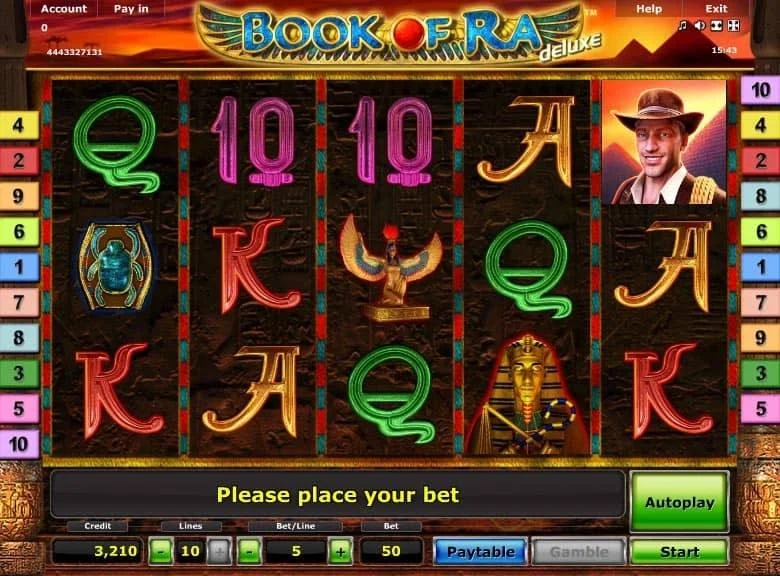 Book of Ra deluxe base game by Greentube